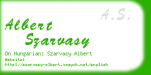 albert szarvasy business card